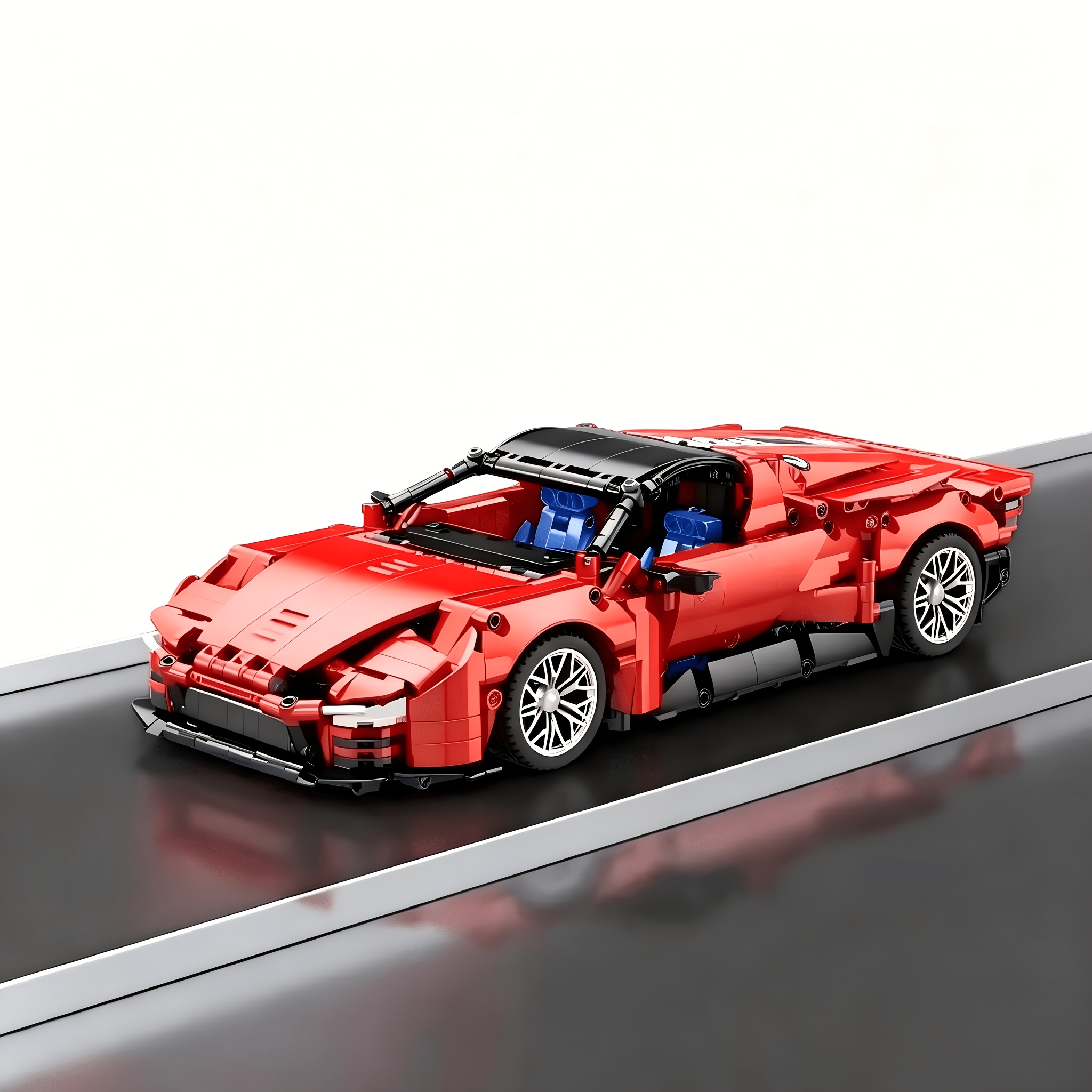 Mechanical Set Red Supercar Building Blocks